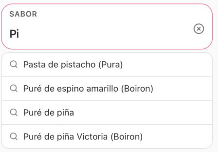 Autocompletar de sabor