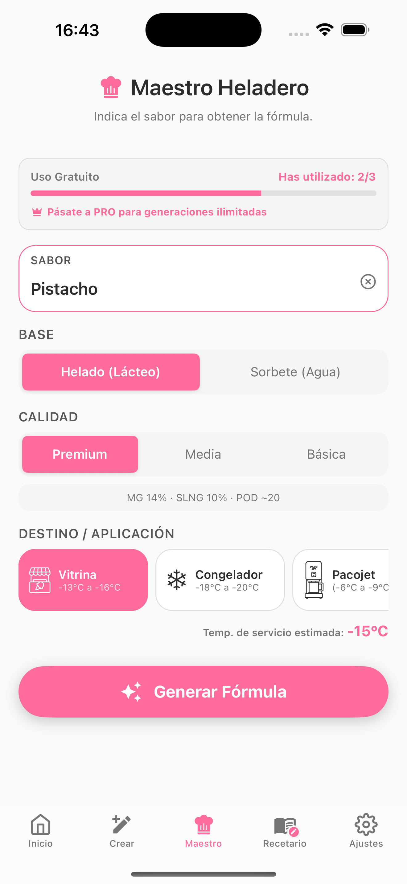 Configuración Maestro