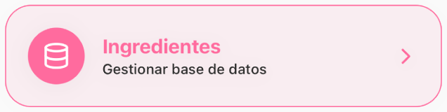Gestión de Ingredientes