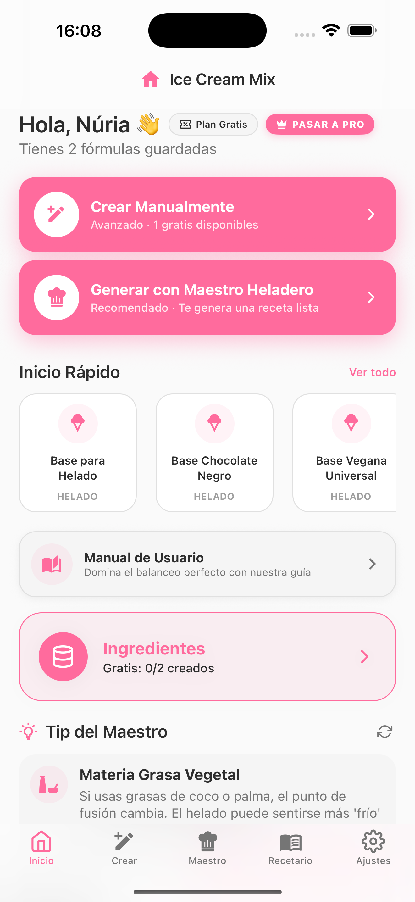 Pantalla de Inicio